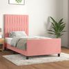 vidaXL Estrutura de cama c/ cabeceira 80x200 cm veludo rosa