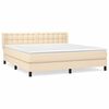 vidaXL Cama com molas/colch&atilde;o 180x200 cm tecido cor creme