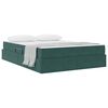vidaXL Cama com arruma&ccedil;&atilde;o e colch&atilde;o Verde Escuro 140 x 190 cm Veludo