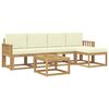 vidaXL Conjunto de Sof&aacute;s para Exterior 6 unid. Branco e Creme