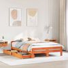 VidaXL Cama sem colch&atilde;o 140x190 cm pinho maci&ccedil;o castanho-mel