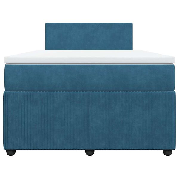 vidaXL Cama boxspring com colch&atilde;o 120x200 cm veludo azul
