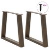 vidaXL P&eacute;s para mesa de centro em formato de V, 2 pe&ccedil;as, a&ccedil;o natural, 70x(42-43,3) cm, a&ccedil;o
