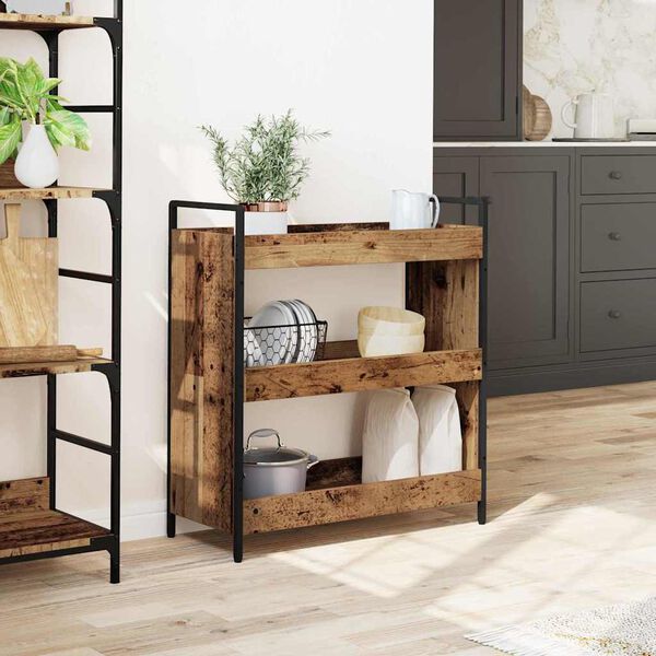 vidaXL Carrinho de Cozinha Madeira antiga 70 x 30 x 82 cm