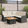 vidaXL 4 pcs conjunto lounge de jardim c/ almofad&otilde;es vime PE preto