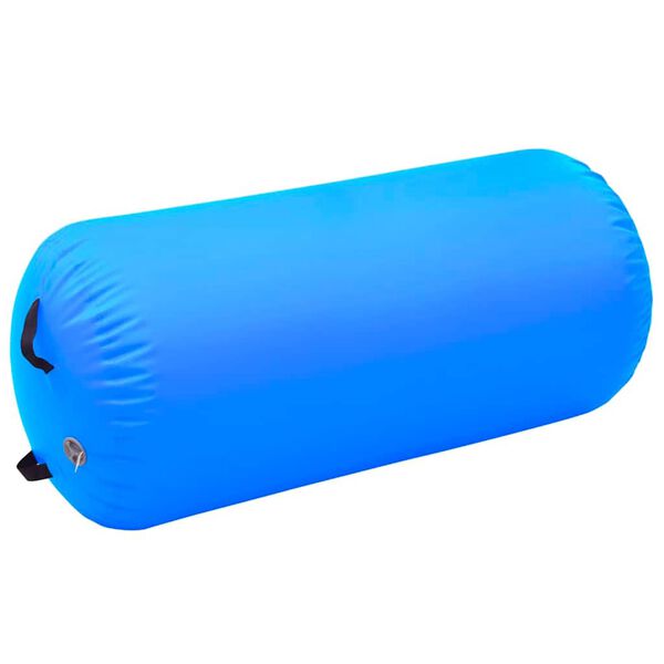 vidaXL Rolo de gin&aacute;stica/yoga insufl&aacute;vel com bomba 120x90 cm PVC azul