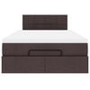 vidaXL Cama otomana com colch&atilde;o 120x200 cm tecido castanho escuro