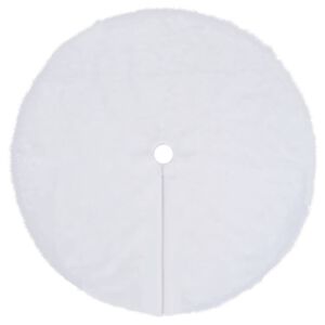 vidaXL Saia para &aacute;rvore de Natal branca 90 cm pelo sint&eacute;tico