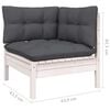 vidaXL 7 pcs conjunto lounge de jardim c/ almofad&otilde;es pinho branco