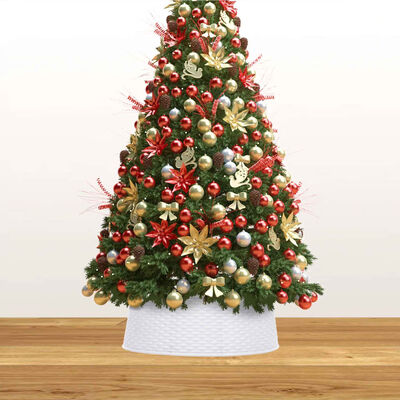 vidaXL Saia para árvore de Natal Ø65x19,5 cm branco