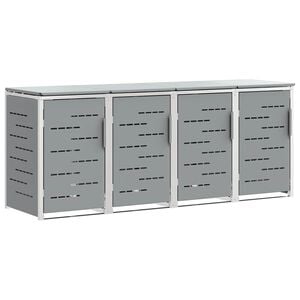 vidaXL Armazenamento de Lixeira for 4 Bins 240L A&ccedil;o inoxid&aacute;vel