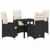 vidaXL Conjunto de Jantar para Jardim 5 unid. Preto vime PE