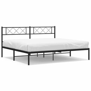 vidaXL Estrutura de cama com cabeceira 183x213 cm metal preto