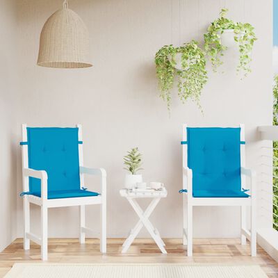 vidaXL Almofadões lombares p/ cadeiras de jardim 2pcs oxford azul