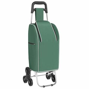 vidaXL Carrinho de Compras Verde 39,5 x 33 x 93 cm Tecido Oxford