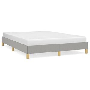 vidaXL Estrutura de cama sem colch&atilde;o 140x200 cm tecido cinzento-claro