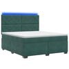 vidaXL Cama box spring com colch&atilde;o Verde-Escuro 140 x 190 cm Veludo