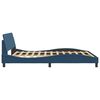 vidaXL Estrutura de cama com cabeceira Dover 160x200 cm tecido azul