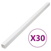 vidaXL Calhas para cabos 100x60 mm 30 m PVC