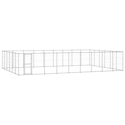 vidaXL Canil de exterior 65,34 m² aço galvanizado