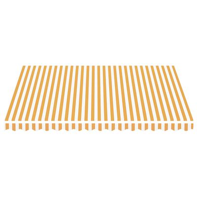 vidaXL Tecido de substituição para toldo 4x3,5 m amarelo e branco