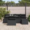 vidaXL Conjunto de Sof&aacute; de Jardim com almofada 6 pcs Preto vime PE