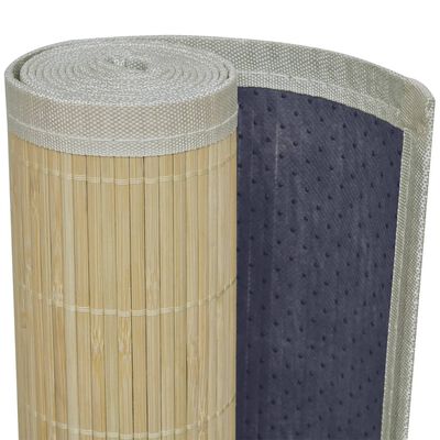 Tapete retangular bambu 150 x 200 cm natural