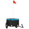 vidaXL Reboque para bicicleta 30 kg ferro azul e cinza