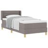vidaXL Cama Box com almofada Cinzento-acastanhado 190 x 90 cm tecido