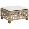 vidaXL Banco de jardim com almofada 63,5x56x32 cm vime PE bege