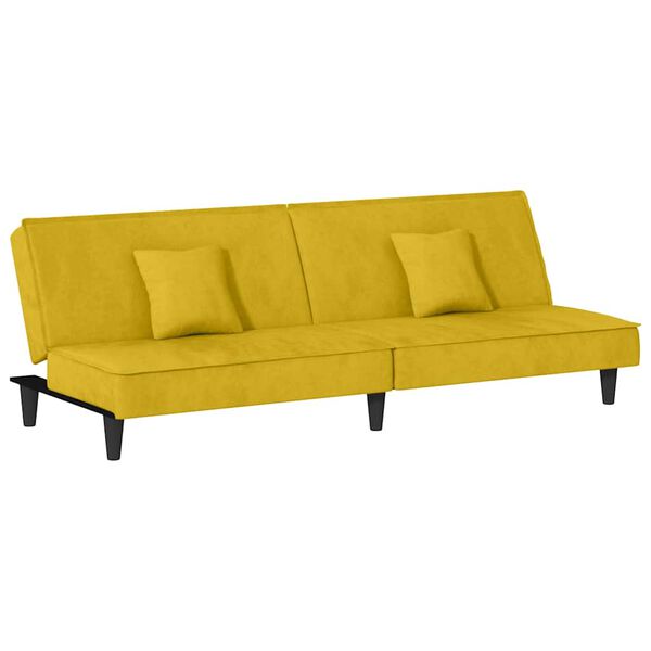 vidaXL Sof&aacute;-cama veludo amarelo