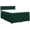 vidaXL Cama com molas/colch&atilde;o 140x200 cm veludo verde-escuro