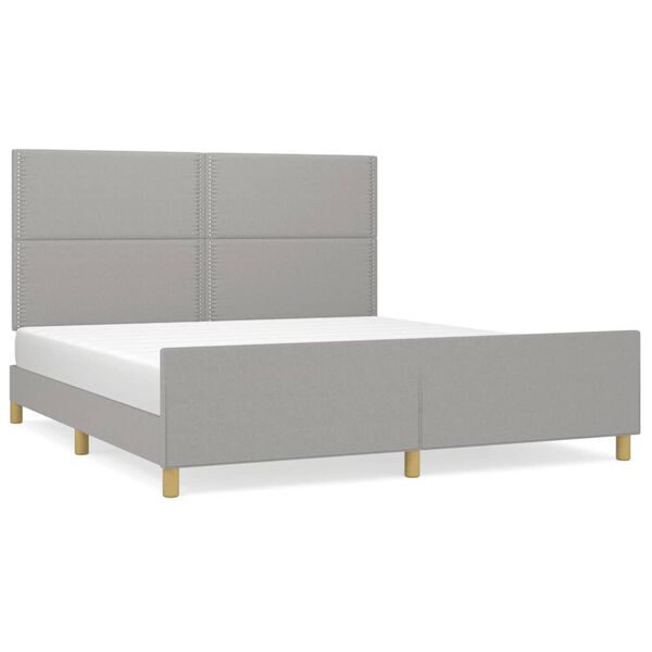 vidaXL Estrutura de cama sem colch&atilde;o 180x200 cm tecido cinzento-claro