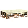 vidaXL Conjunto de Sof&aacute;s para Exterior 10 pcs Natural e Creme
