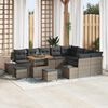 vidaXL Conjunto de Sof&aacute; de Jardim 12 pcs Cinzeto Rattan Sint&eacute;tico