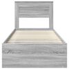 vidaXL Estrutura da Cama com cabeceira Cinza Sonoma 90 x 200 cm