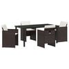 vidaXL Conjunto de Jantar para Jardim 5 pcs Castanho vime PE