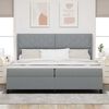 vidaXL Cama Box Spring LED Cinzento-claro 200 x 200 cm tecido