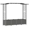 vidaXL Cama Elevada com Treli&ccedil;a e Telhado Cinzento-claro PP