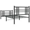 vidaXL Estrutura de cama com cabeceira e p&eacute;s 90x190 cm metal preto