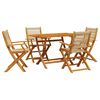 vidaXL 5 pcs conj. jantar p/ jardim polipropileno/madeira maci&ccedil;a bege
