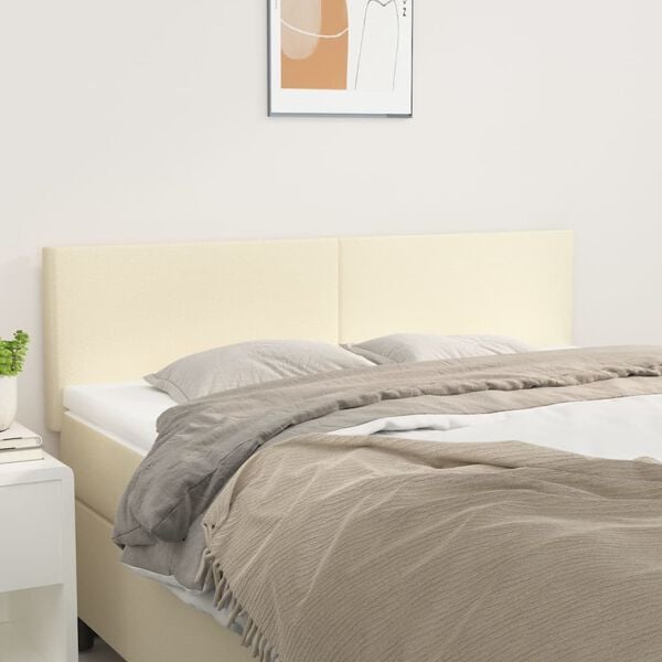 vidaXL Cabeceira de cama 2 pcs couro artificial 72x5x78/88 cm creme
