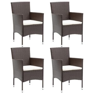 vidaXL Cadeiras de jantar para jardim 4 pcs vime PE castanho