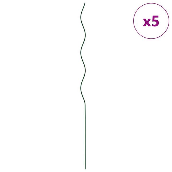 vidaXL Suporte para Plantas 5 pcs Verde 110 x 0.6 x 0.6 cm A&ccedil;o