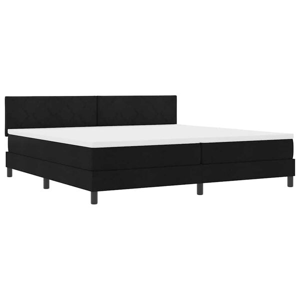vidaXL Cama Box com colch&atilde;o com cabeceira Preto 200 x 200 cm tecido