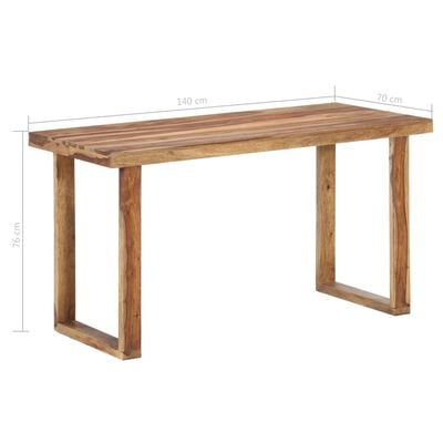 vidaXL Mesa de jantar 140x70x76 cm madeira de sheesham maciça
