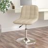 vidaXL Cadeira de jantar girat&oacute;ria tecido cor creme