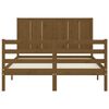 vidaXL Estrutura cama cabeceira 140x190 cm madeira maci&ccedil;a castanho-mel