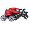 vidaXL Carrinho de beb&eacute; para g&eacute;meos, a&ccedil;o vermelho e preto