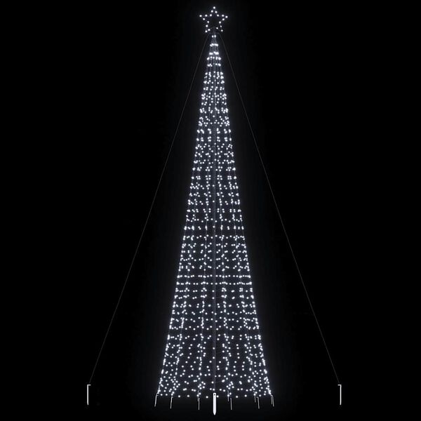 vidaXL Árvore de Natal LED com Spikes 1534 LEDs Branco Frio 500 cm